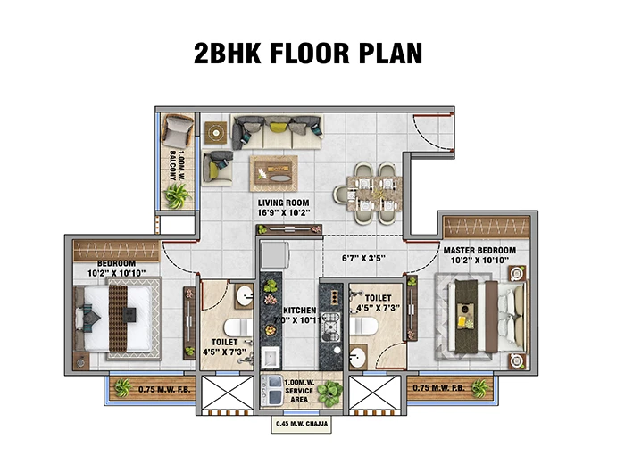 Kohinoor Anaya Vitthalwadi 1 BHK Magna Plan 1